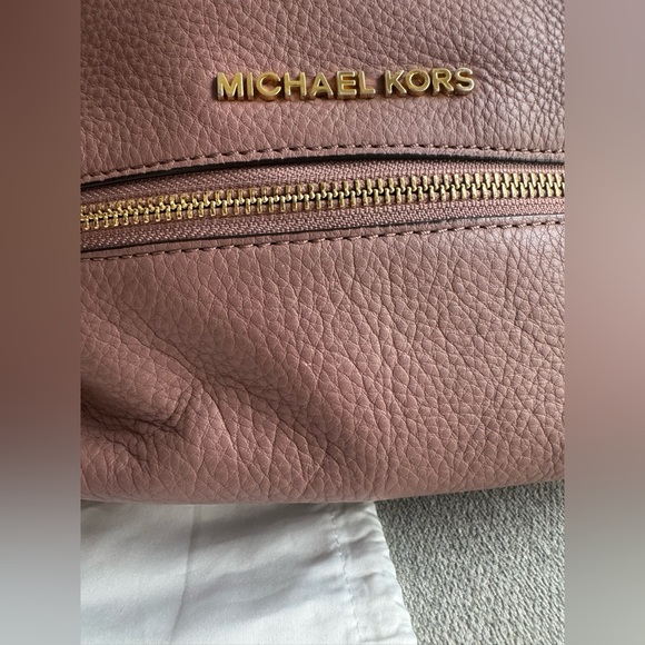 Michael Kors Rhea Medium Leather Backpack Bag in Mauve Dusty Rose - Picture 7 of 12